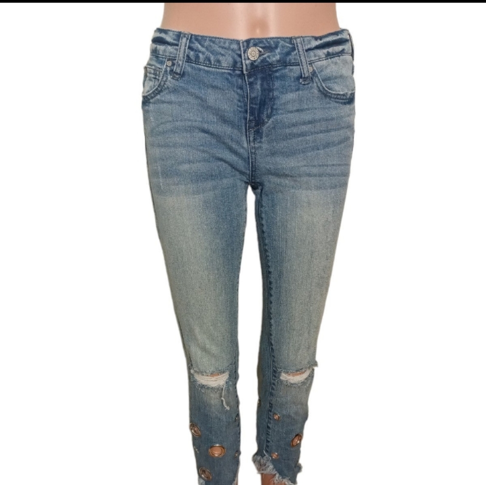 Celebrity Pink Women's Jeans 3/26 Straight Distressed Hem